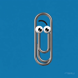 An AI-generated image of a paperclip with bulging cartoon eyes.